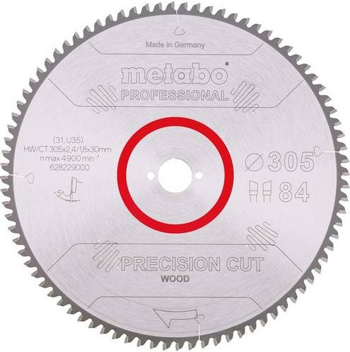 Metabo Kreissägeblatt für Holz, 84 Zähne, Durchmesser: 305 mm, Carbide Tipped, Silber - Bild 1