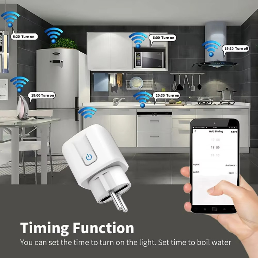 Tuya Smart Steckdose WLAN Smart Plug mit Stromüberwachung in Weiß, kompatibel mit Smart Life App, Google Assistant und Alexa - Bild 2