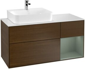 V&B Waschtischunterschrank Finion mit Wandbeleuchtung, Breite: 120 cm, Tiefe: 50,1 cm, Höhe: 50,1 cm, farblos lackiert - Bild 1