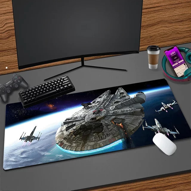Mairuige Raumschiff Mauspad als große Schreibtischunterlage für Gamer und Büro, Multicolor - Bild 1