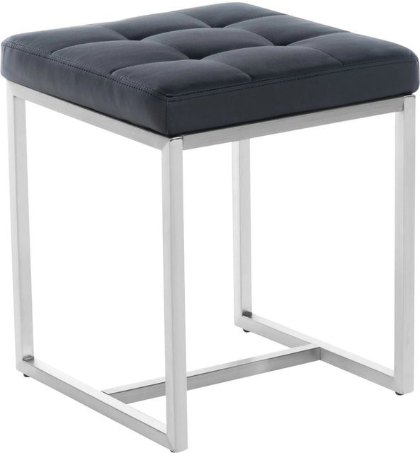 DELUKE Sitzhocker VELAN Polsterhocker aus Kunstleder in Schwarz, B/T/H: 40 x 40 x 48 cm - Bild 1