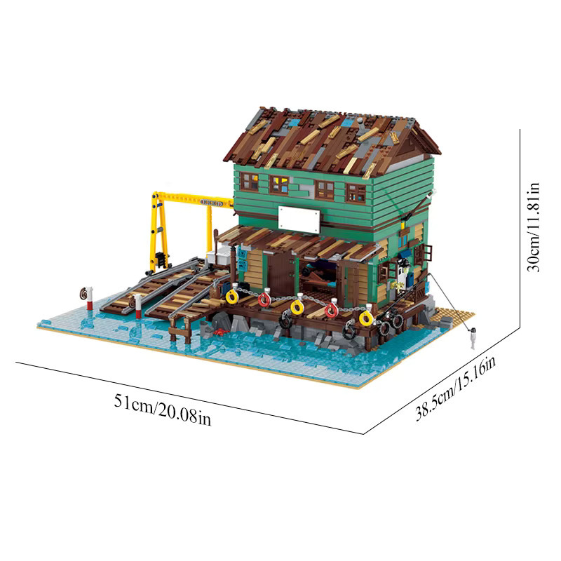 barweer Schiffsreparaturhafen Alte Fischerhaus, Klemmbausteine, Modellbausatz - Bild 6
