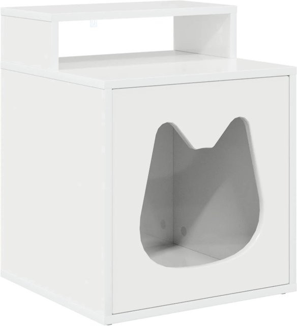 vidaXL Katzenhaus in Hochglanz Weiß aus Holzwerkstoff B/T/H: 42,5 x 40 x 53,5 cm - Bild 1