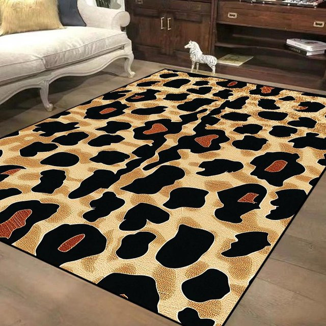 Karpetti Dekorativer Teppich im nordischen Stil mit Leopardenmuster, weicher Flanell, rutschfest und pflegeleicht, B/T: 200 x 250 cm, Mehrfarbig - Bild 1