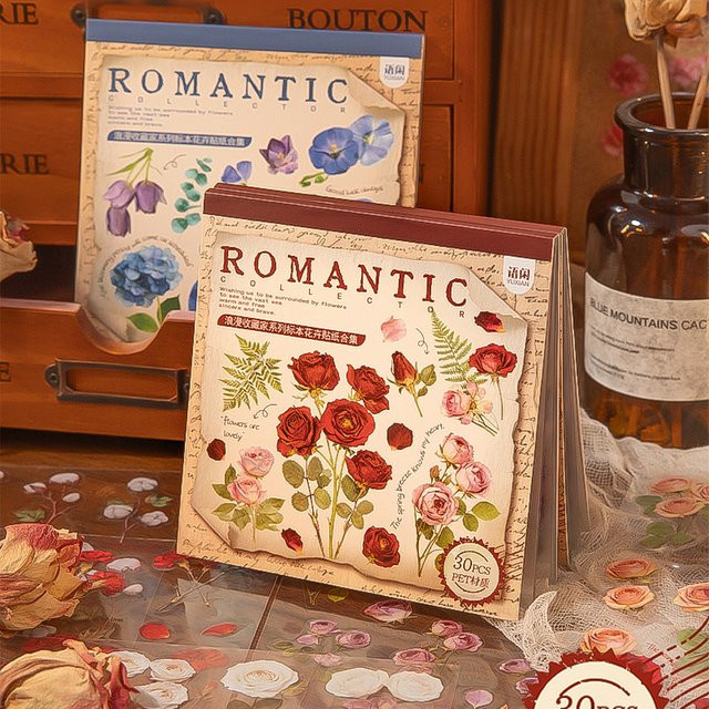 Mr. Paper Romantic Collector Sticker Book mit 30 Blatt Flora PET-Material in Multicolour für Journal Art Collage - Bild 1