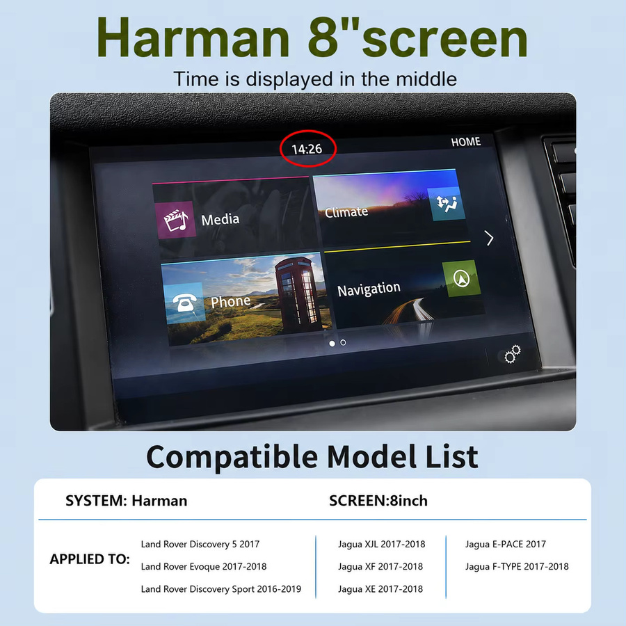 Kabelloses CarPlay und Android Auto Interface für Jaguar XF XJL XE E-PACE F-TYPE sowie Land Rover Discovery 5 Evoque 2016-2018 mit 8 Zoll Display und AirPlay Mirror Link von REEIIO - Bild 6