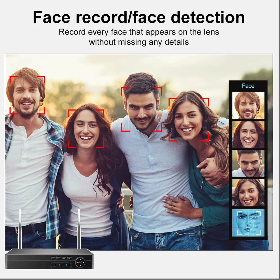 Techage H.265 NVR 8CH Wifi IP Kamera Sicherheitssystem in Schwarz mit 5MP 4MP Auflösung und XMeye P2P Unterstützung - Bild 3