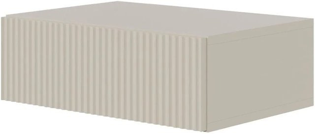 Selsey Nachttisch Veldio hängend mit Rillenfront in Greige, Breite: 50 cm, Höhe: 35,6 cm, Tiefe: 17 cm - Bild 1