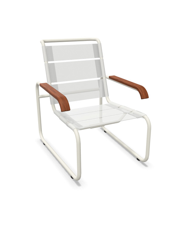 Thonet S 35 N All Seasons Sessel mit Armlehnen aus Stahlrohr und Netzgewebe in Weiß - Bild 2