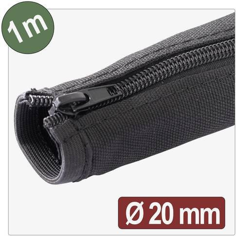 Quadrios Geflechtschlauch 25CA761 aus Polyester in Schwarz, Durchmesser: 20 mm, Länge: 1 m - Bild 1