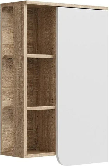 Vicco Hängeschrank Karen Badschrank modern in Sonoma Weiß mit Tür und offenen Fächern, B/H: 50 x 75 cm - Bild 2
