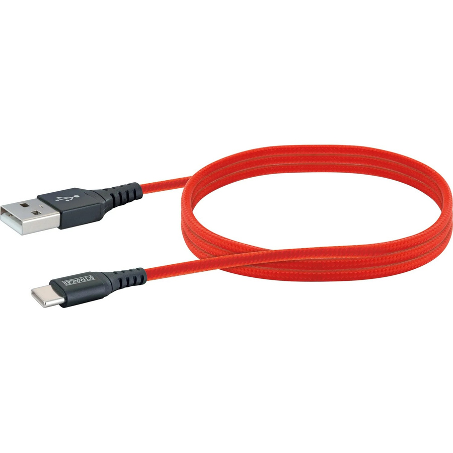 Schwaiger USB-C Sync & Ladekabel in Feuerrot, Länge: 1,2 m - Bild 2