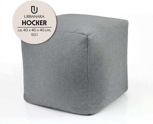 URBANARA Sitzsack-Hocker Basic-Comfort in Grau mit 85l Volumen - Bild 1