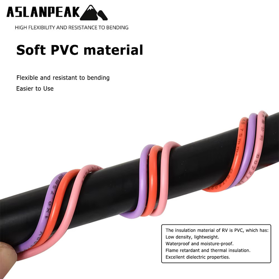 ASLANPEAK RV-Red 22-1AWG PVC-Kupferdraht Elektrisches Verlängerungskabel, 1-100m, Flexibles Batteriekabel für Audio-Lautsprecher und Automobil - Bild 3