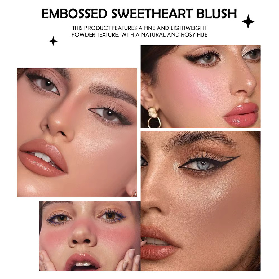 HISYI Sweetheart Blush, 6 Farben, Matt-Schimmer Rouge-Puder - Bild 3