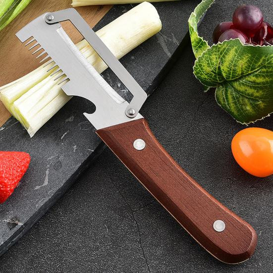 MGB 2-in-1 Obst- und Kartoffelschäler aus Edelstahl mit Holzgriff in Antikbraun - Bild 5