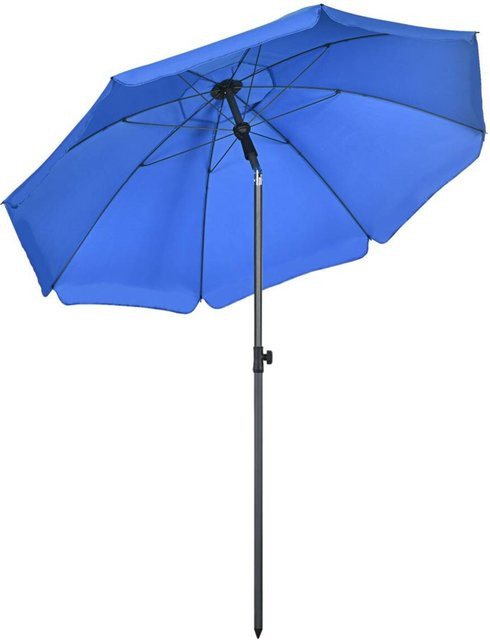 Outsunny Sonnenschirm aus Polyester in Blau mit Stahlgestell und UPF 50+ Schutz, B/H/T: 180 x 209 x 180 cm - Bild 1