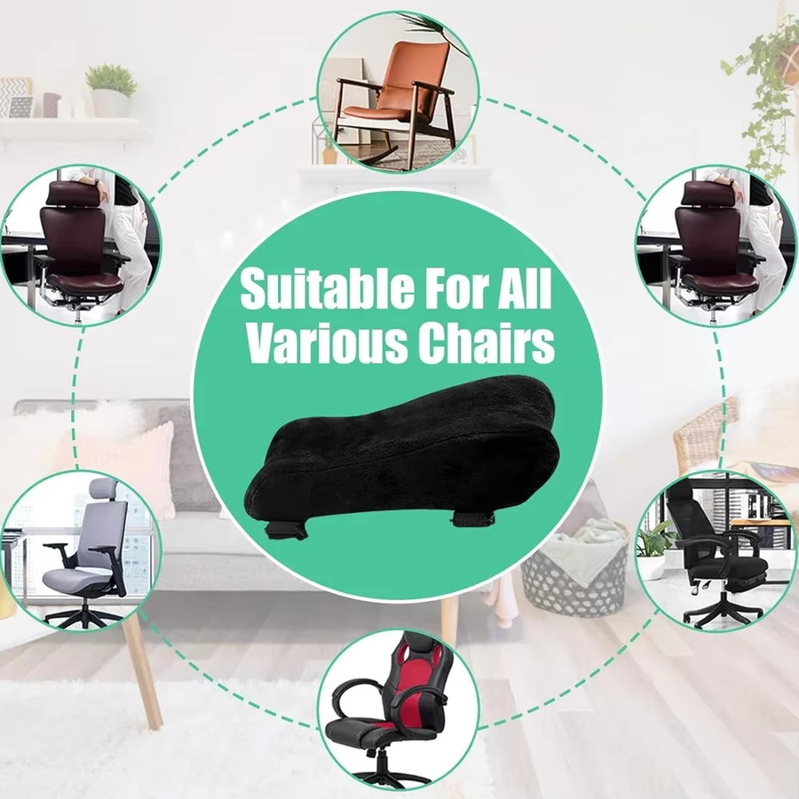 STAWHO Bürostuhl-Armlehnenpolster in Schwarz mit Memory-Schaum-Innenkern und ergonomischer Konturierung - Bild 6