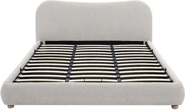 Vente-unique Bett Vanari mit Bettkasten, Stoff, Beige, B: 180 cm, L: 200 cm - Bild 1