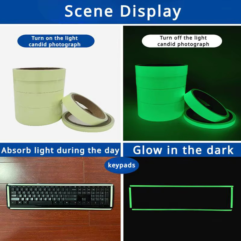Reflektierendes fluoreszierendes Klebeband in Grün als leuchtendes Anti-Rutsch-Band für Treppen und Boden zur Sicherheit im Dunkeln - Bild 5