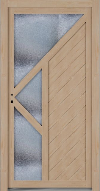 Roro Nebeneingangstür OHE 1004 Fichte mit Glaseinsatz, Farbe Braun/Beige, B: 98 cm, H: 198 cm, DIN Links - Bild 1