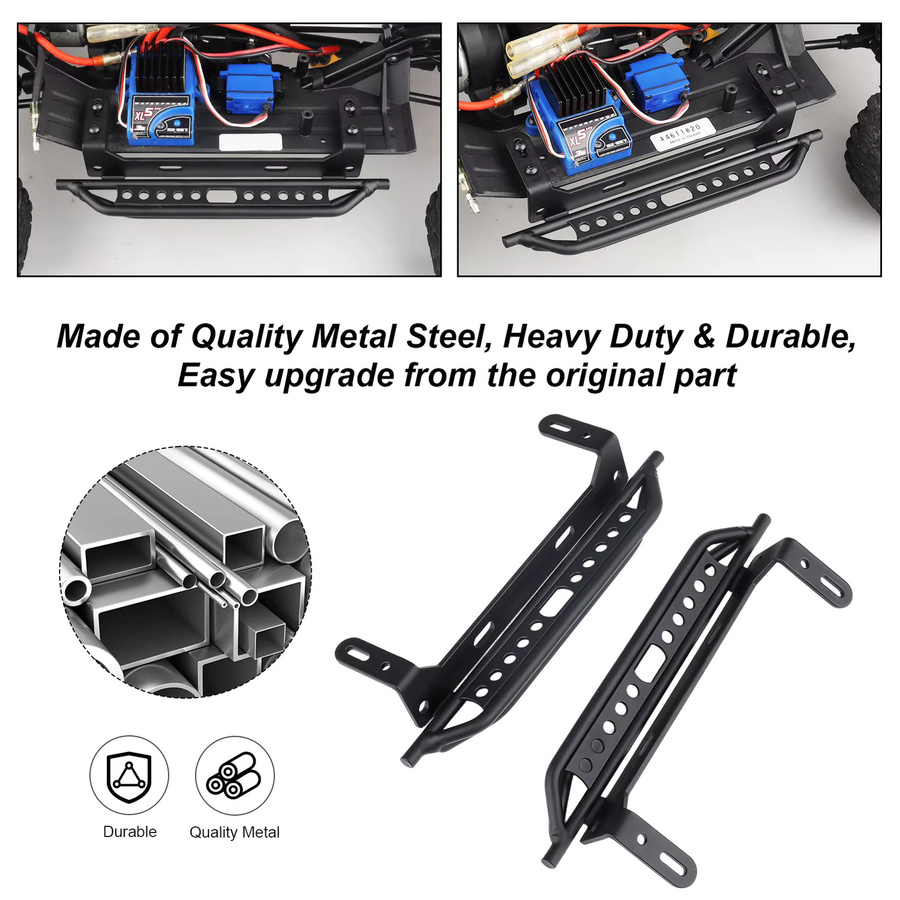 HobbyPark Metall-Seitenstufen-Trittbretter Fußplatte, Schwarz - Bild 3