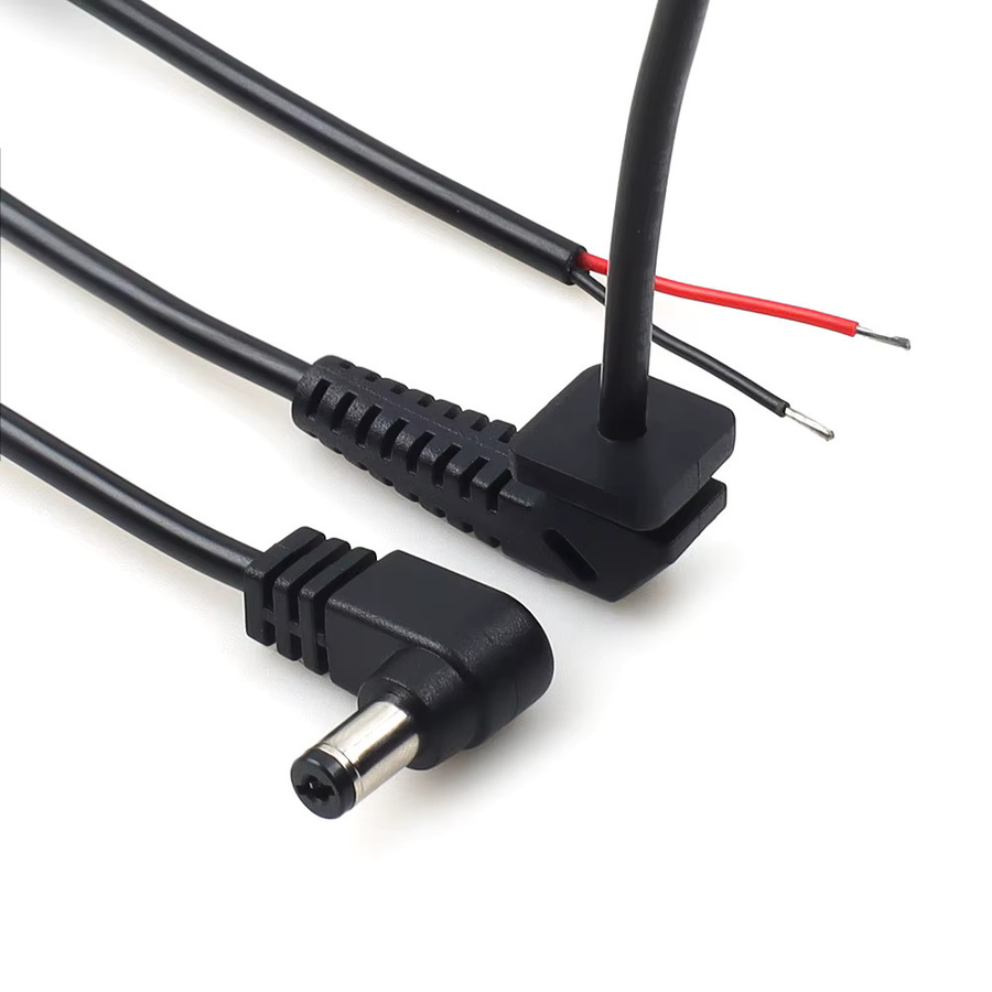 LANO DC-Verlängerungskabel mit 90 Grad Winkelstecker DC 5,5 x 2,1 mm in Schwarz für LED-Streifen und Kamera-Projekte - Bild 2