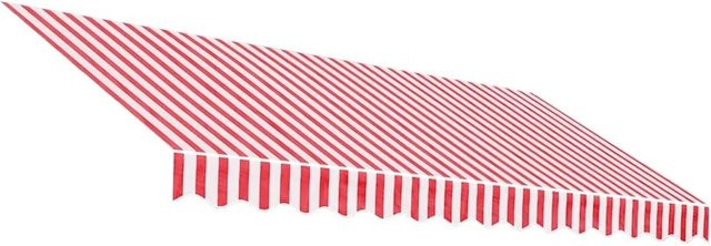 Furnicato Markisenbespannung aus Polyester, Rot und Weiß gestreift, Breite: 35 m, Höhe: 25 m - Bild 1