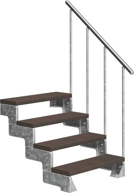 Dolle Außentreppe Gardentop 4 TRIMAX mit 4 Stufen und Alu-Geländer in Dunkelbraun - Bild 1