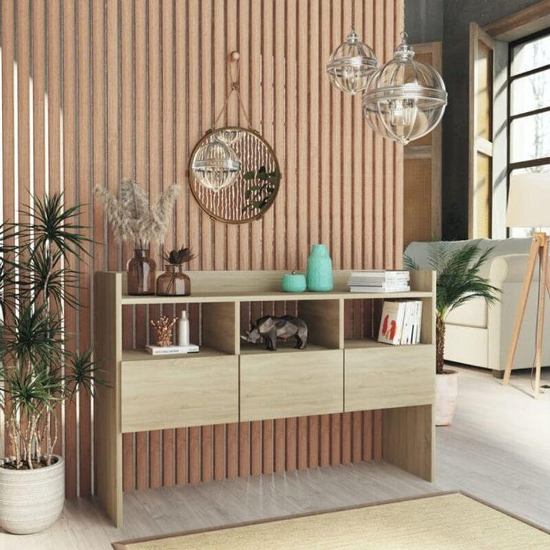 Modernes Sideboard Vidaxl aus Holzwerkstoff in Sonoma-Eiche Natur, B/T/H: 105 x 30 x 70 cm - Bild 1