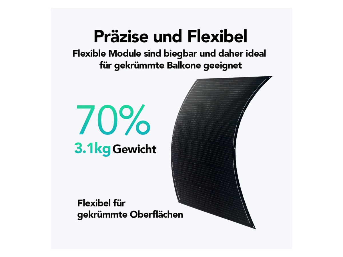 EcoFlow Balkonkraftwerk 900Wp mit flexiblen Solarmodulen in Full Black inklusive WiFi und Befestigungsset - Bild 3