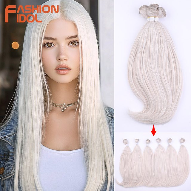 FASHION IDOL Haarbündel Synthetisch, 18 Zoll, Lockig, 6 Stück - Bild 1