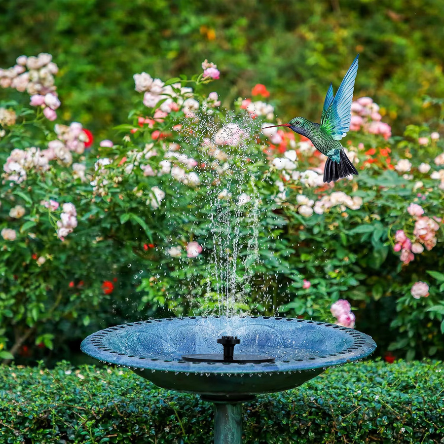 Solar-Wasserpumpe für Springbrunnen mit 4 Düsen und 150 l/h Förderleistung für Garten und Vogelbad - Bild 4