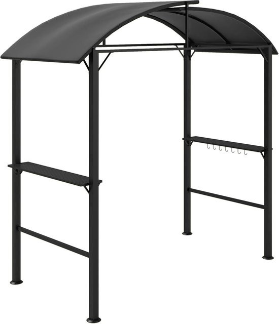 Outsunny Grillpavillon aus Stahl und Polyester in Grau, B: 110 cm, H: 235 cm - Bild 1