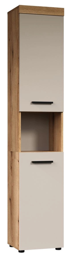 Badezimmer Hochschrank Celeste in Kaschmir und Eiche, B/T/H: 36 x 30 x 185 cm - Bild 3