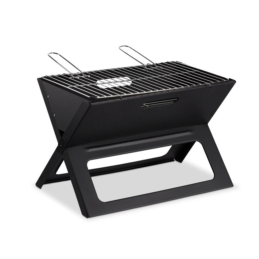 Relaxdays Klappgrill Tabletop aus Stahl in Schwarz und Chrom, B/T/H: 45,5 x 30 x 30 cm - Bild 2