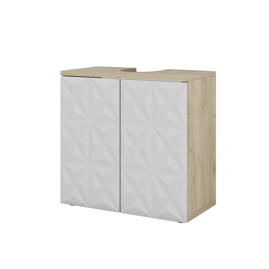 Vicco Waschtischunterschrank Edge Weiß Eiche mit 2 Türen B/T: 60 x 57 cm - Bild 2