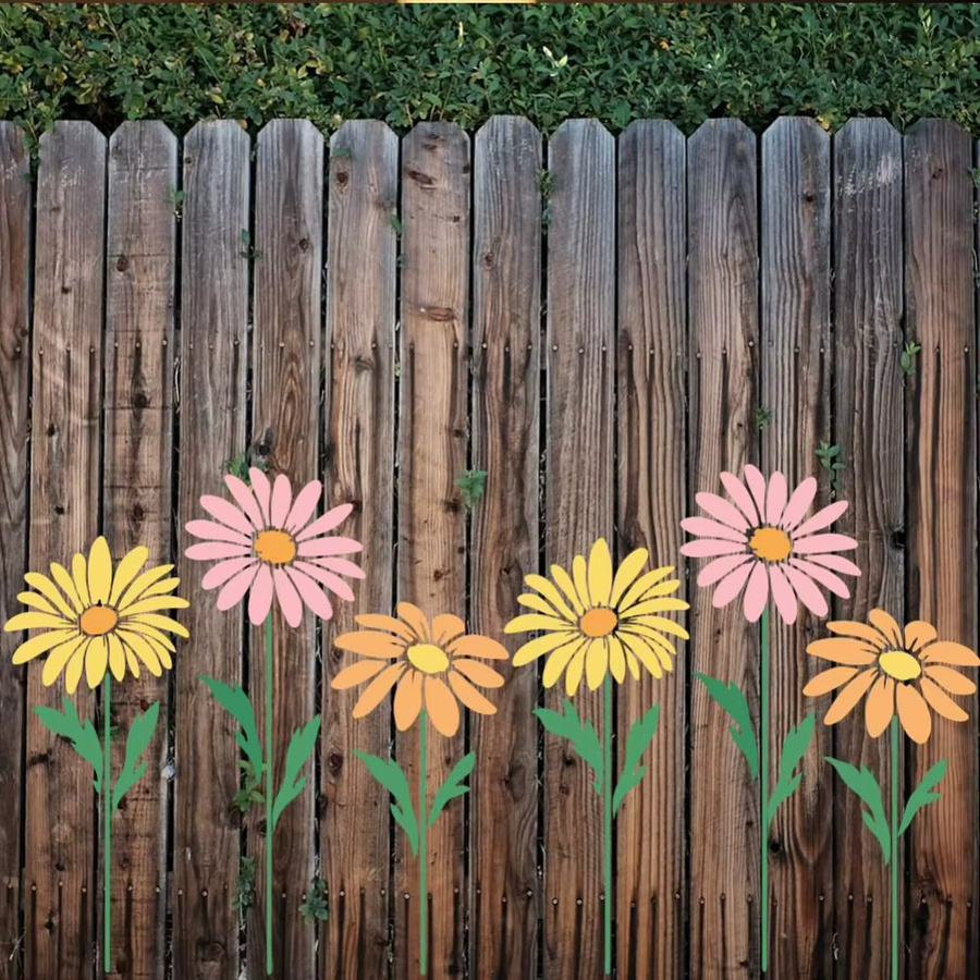 4 Stück Gänseblümchen-Schablonen in Mehrfarbig für Kunsthandwerk und zum Malen, wiederverwendbare Frühlingsblumen-Schablonen - Bild 2