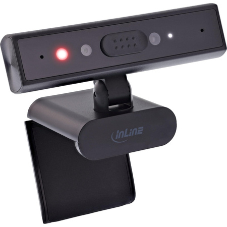 InLine 55365 Webcam mit 5 MP Auflösung, 2560 x 1944 Pixel, 30 fps, Sichtschutzblende und USB-C Anschluss in Schwarz