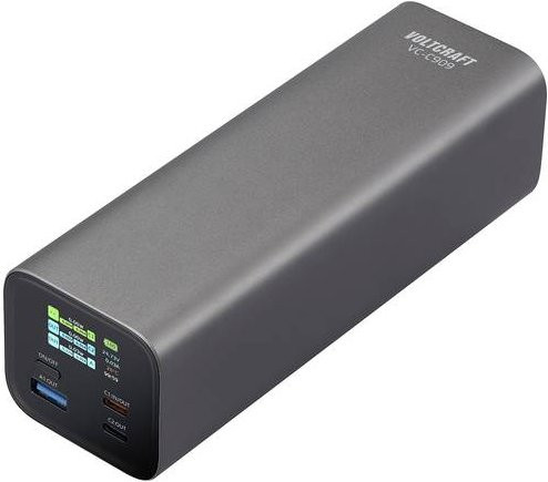 VOLTCRAFT VC-C909 Powerbank 27000 mAh USB PD 3.1 Li-Ion Schwarz-Silber mit Statusanzeige - Bild 1