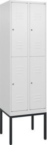 C+P Doppelstock-Spind Classic PLUS mit 2 Abteilen, Gestell, Farbe Verkehrsweiß, H x B x T: 212 x 60 x 50 cm - Bild 1