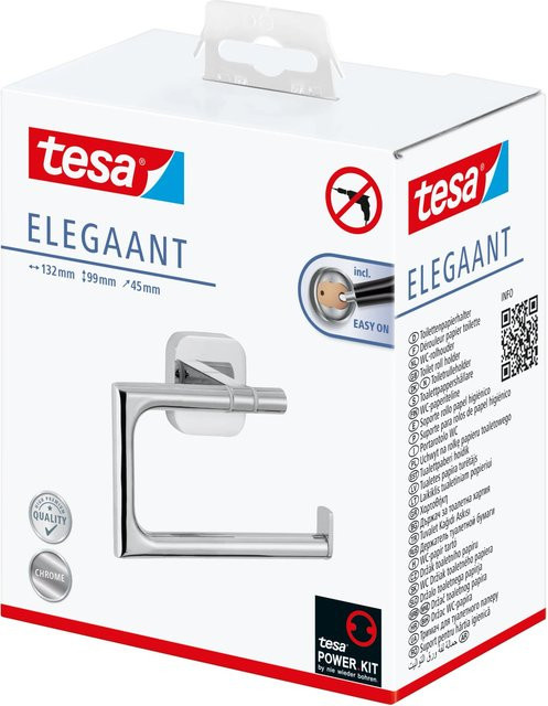 Tesa Toilettenpapierhalter Elegaant Wandmontage aus Edelstahl in Silber - Bild 1