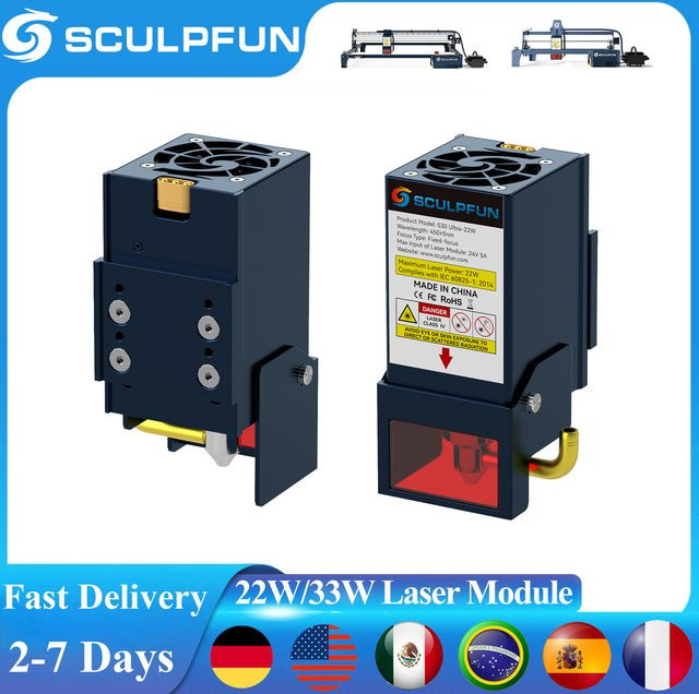 SCULPFUN S30 Ultra Laser Graveur Modul 22W 33W Upgrade Kit für S9 S30 S30 PRO S30 PRO MAX Laser Gravier Maschinen - Bild 1