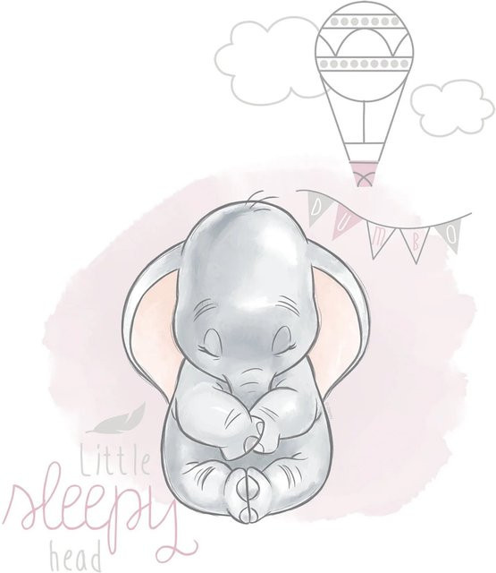 Komar Wandbild Dumbo Sleepy Elefant Paper Poster Multicolor B: 30 cm, H: 40 cm - Bild 1