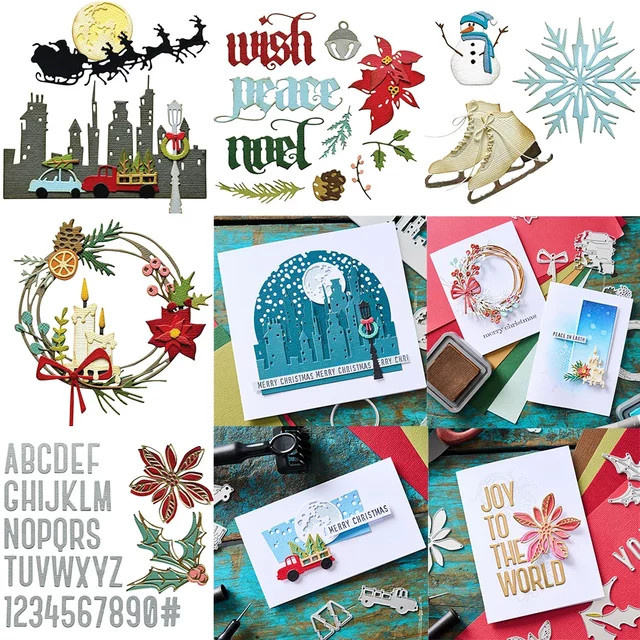 Metall Schneideform für Weihnachten Kranz Schneeflocke und Santa für DIY Scrapbooking und Handarbeit in Multicolour - Bild 1