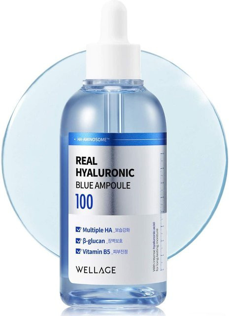 WELLAGE Real Hyaluronic Blue Ampulle Serum, 100 ml, Hyaluronsäure - Bild 1