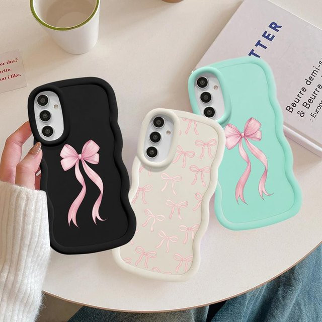 Weiche Handyhülle für Samsung Galaxy mit Schleifen-Design in Rosa und Multicolour - Bild 1
