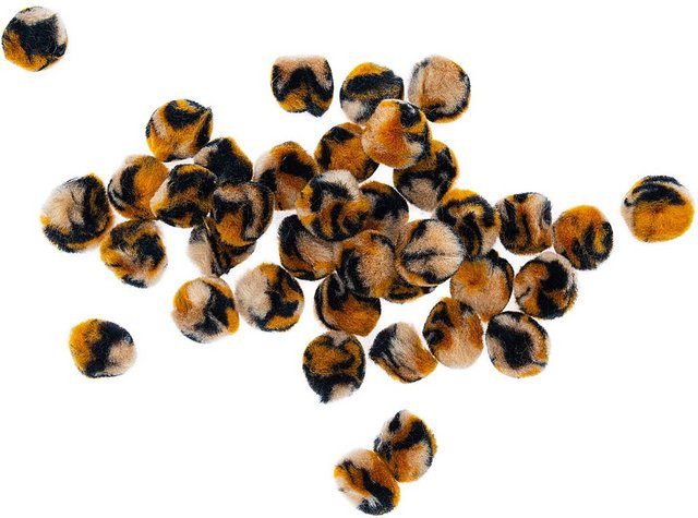 Rico Design Pompons Acid Leo 25mm, 40 Stück, Braun-Schwarz - Bild 1