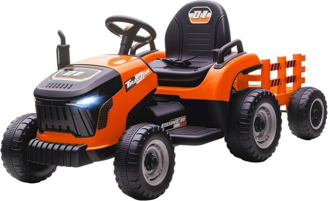 AIYAPLAY Elektrischer Kinder Traktor mit Anhänger, Fernbedienung, Orange, 3-8 Jahre - Bild 3