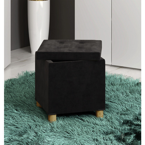 VCM Hocker Sizos M in Grau mit Stoffbezug, H x B x T: 40 x 38 x 38 cm - Bild 4